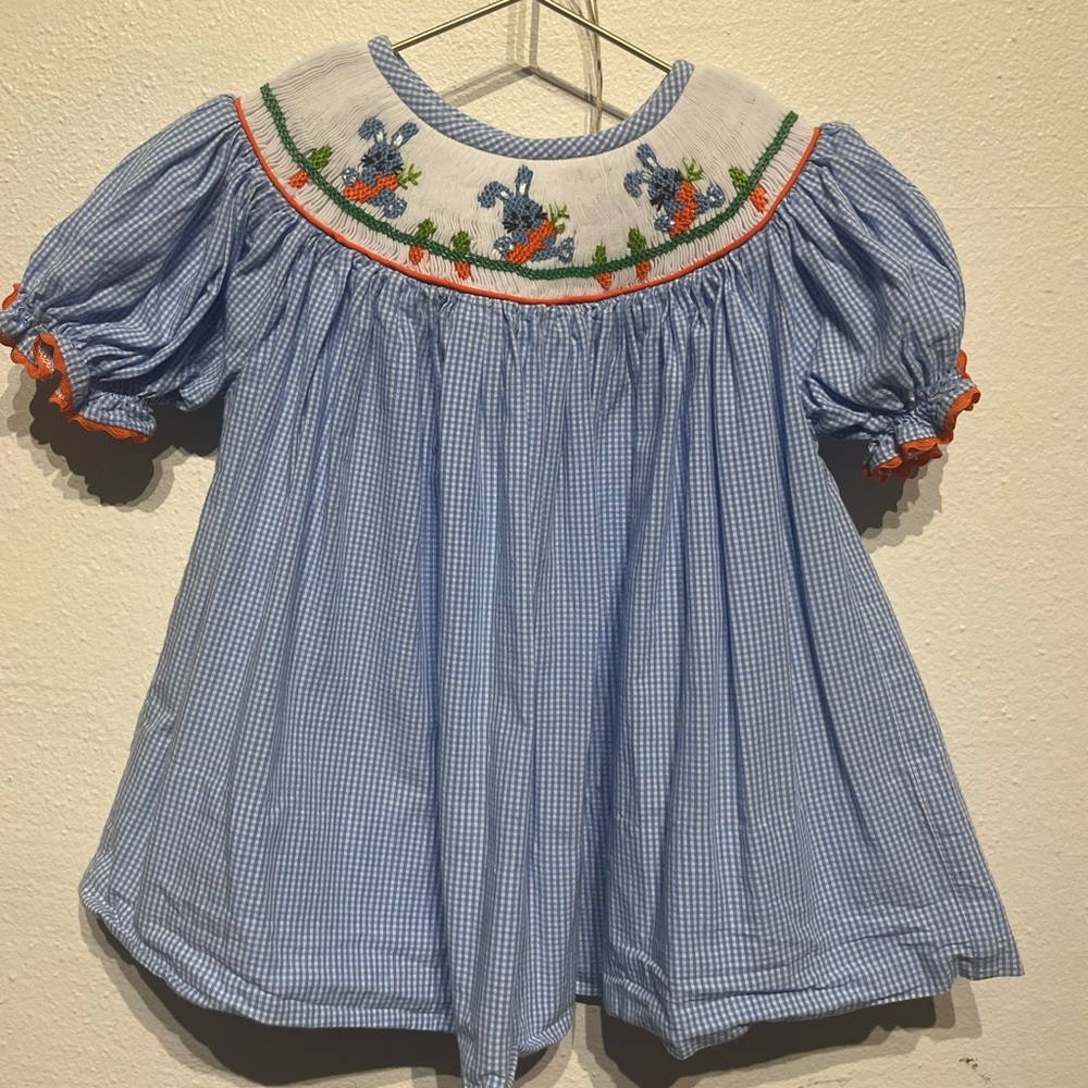 Smocked Bunny & Carrot Dress